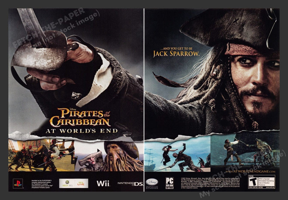 2007 Pirates of the Caribbean: At World's End  Video Game Print Ad (2 pgs)
