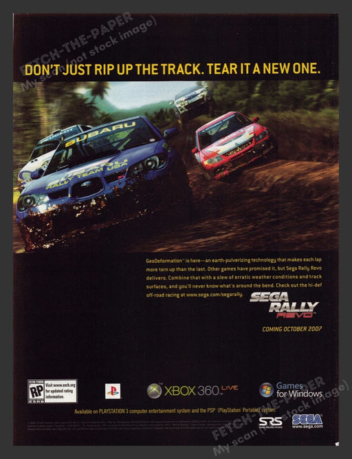 2007 Sega Rally Revo Video Game Print Advertisement
