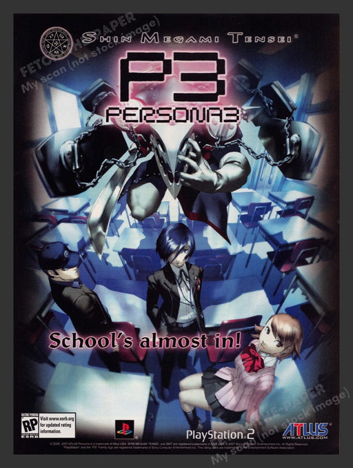 2007 Shin Megami Tensei P3: Persona 3 Video Game Print Advertisement Fetch the Paper!
