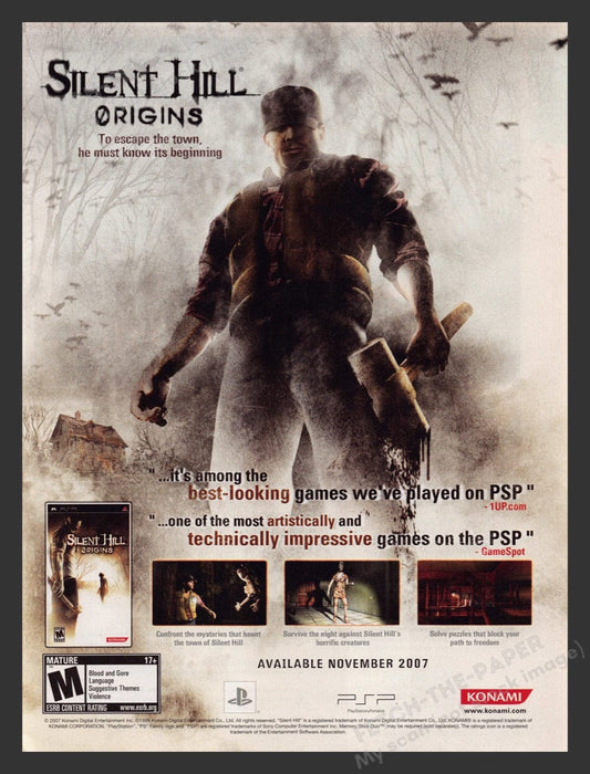 2007 Silent Hill Origins Video Game Print Advertisement