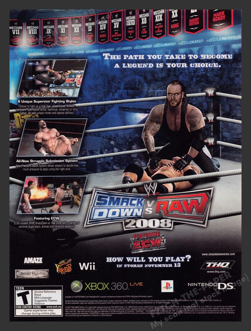 2007 Smack Down Vs Raw Feat ECW Video Game Print Advertisement