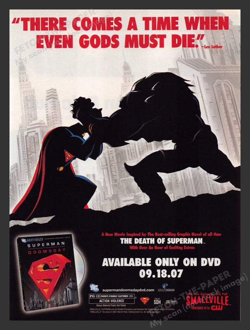 2007 Superman: Doomsday Animated Movie Release Advertisement Fetch the Paper!