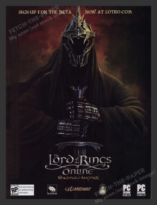 2007 The Lord of the Rings: Shadows of Angmar Video Game Print Advertisement