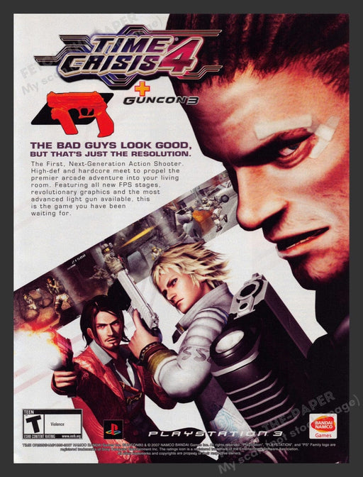 2007 Time Crisis 4 Video Game Print Advertisement