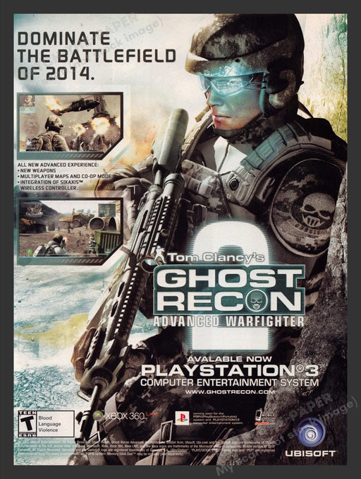 2007 Tom Clancy's Ghost Recon: Advanced Warfighter Video Game Print Ad Fetch the Paper!
