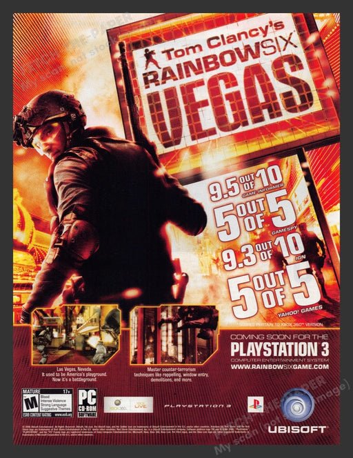 2007 Tom Clancy's Rainbow Six: Vegas Video Game Print Advertisement