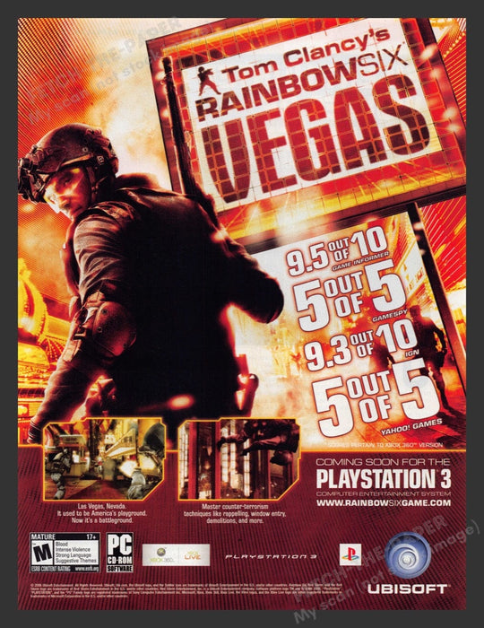 2007 Tom Clancy's Rainbow Six: Vegas Video Game Print Advertisement