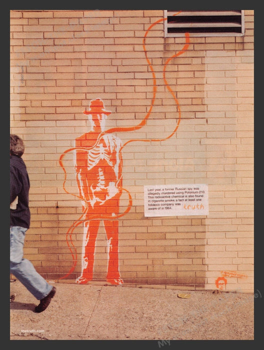 2007 Truth Anti-Smoking Campaign Polonium-210 Print Advertisement Ad Fetch the Paper!