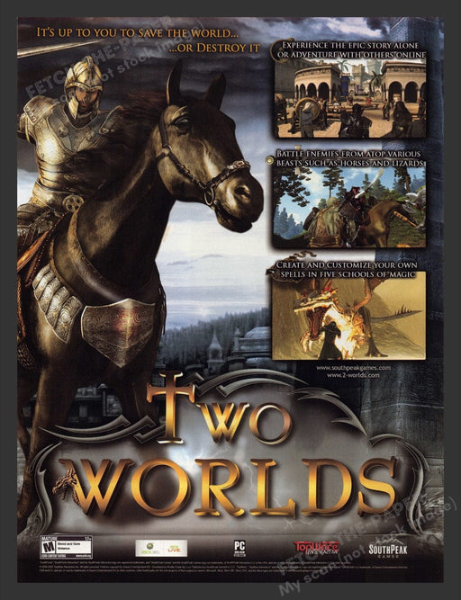 2007 Two Worlds Horse Video Game Print Advertisement