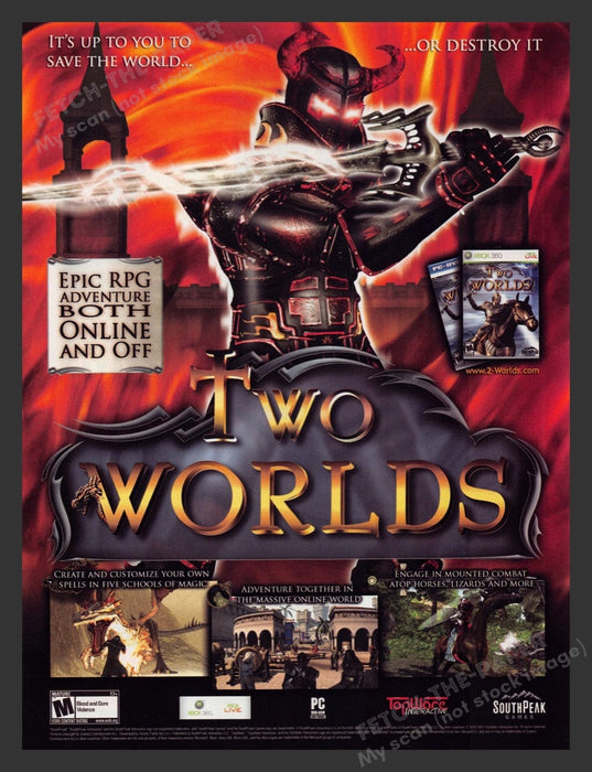 2007 Two Worlds "Save the world or destroy it" Video Game Print Advertisement