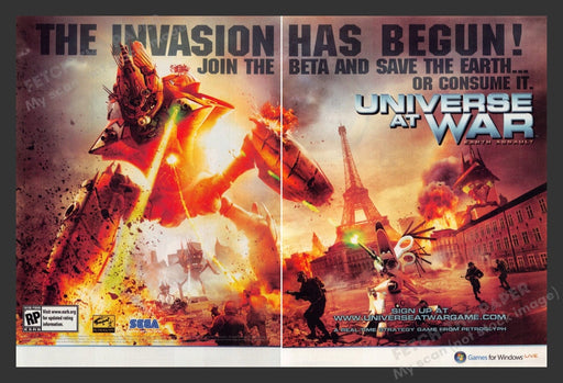 2007 Universe at War Eiffel Tower Paris Video Game Print Advertisement (2 pgs)