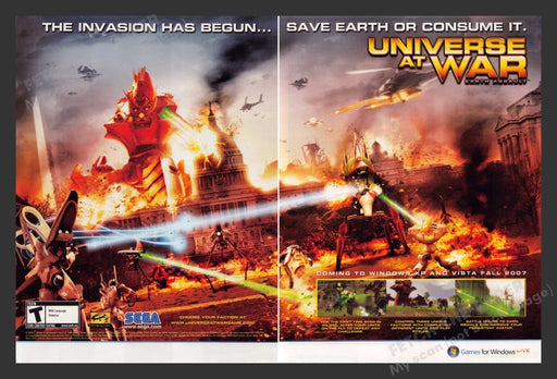 2007 Universe at War Washington D.C. Video Game Print Advertisement (2 pgs)