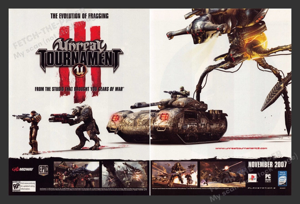 2007 Unreal Tournament III Video Game Print Advertisement (2 pgs)