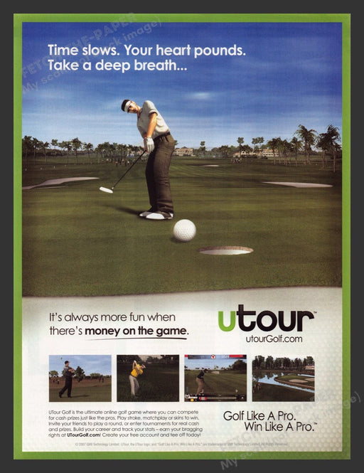 2007 utour Golf Putting Video Game Print Advertisement
