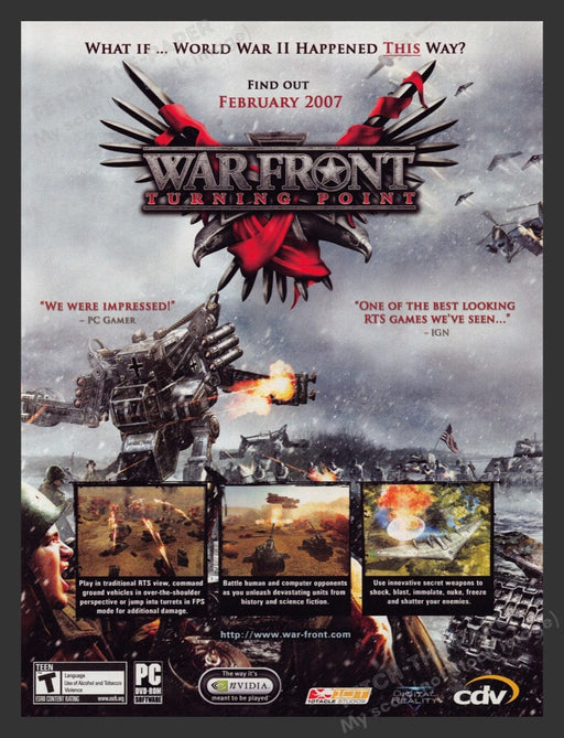 2007 War Front: Turning Point Video Game Print Advertisement
