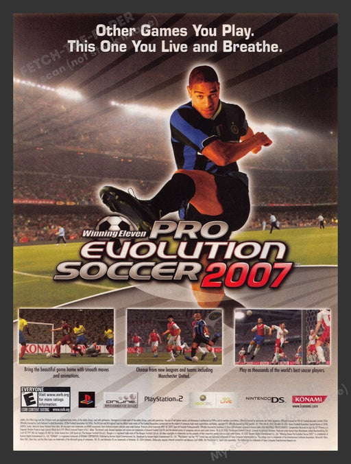 2007 Winning Eleven Pro Evolution Soccer 2007 Video Game Print Advertisement