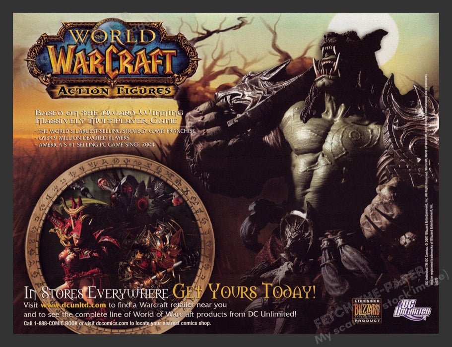 2007 World of Warcraft Action Figures Print Advertisement