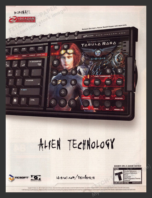 2007 Z Ideazon Keyboard "Alien Technology" Video Game Print Advertisement