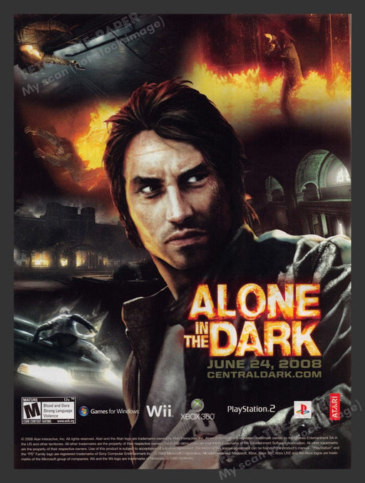 2008 Alone in the Dark Fire & Buildings Video Game Print Advertisement
