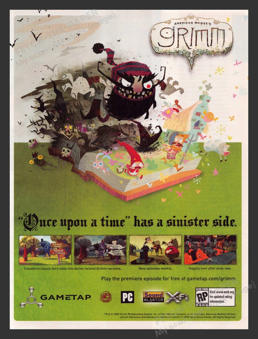 2008 American McGee's Grimm Video Game Print Advertisement
