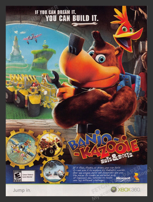 2008 Banjo-Kazooie: Nuts & Bolts Video Game Print Advertisement