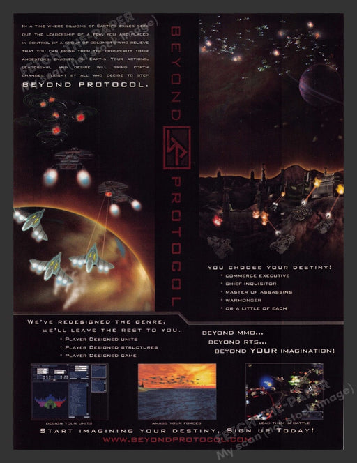 2008 Beyond Protocol "Choose your destiny" Video Game Print Ad