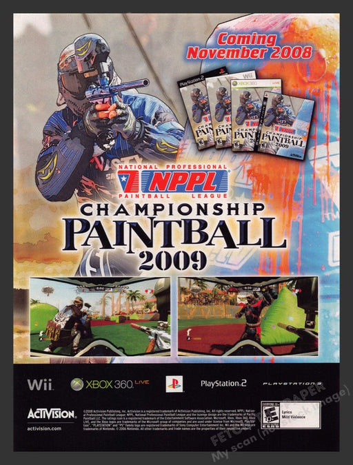 2008 Championship Paintball Video Game Print Advertisement