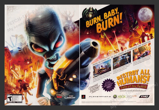 2008 Destroy All Humans! Path of the Furon Video Game Print Advertisement (2pgs)