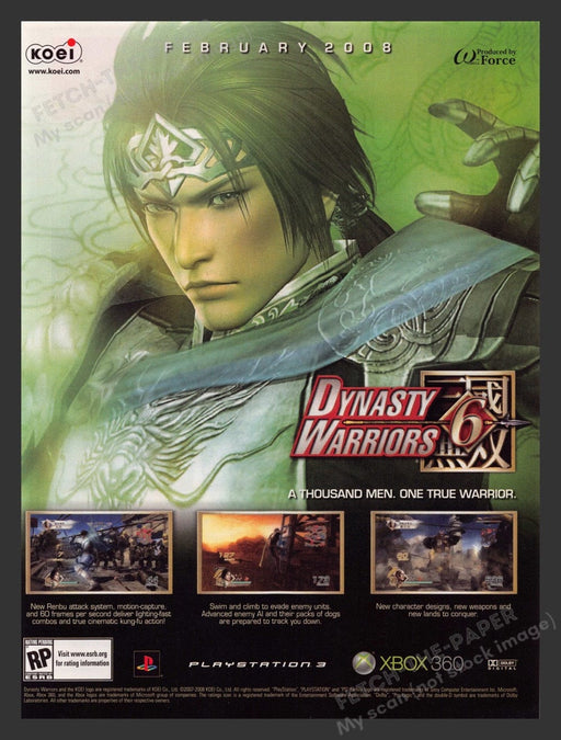 2008 Dynasty Warriors 6 Video Game Print Advertisement