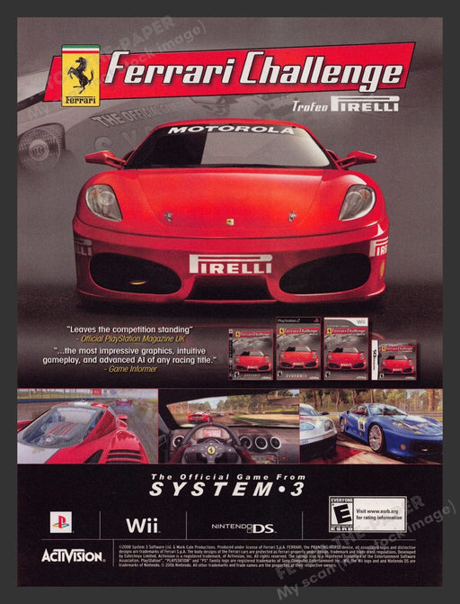2008 Ferrari Challenge Trafeo Pirelli Video Game Print Advertisement