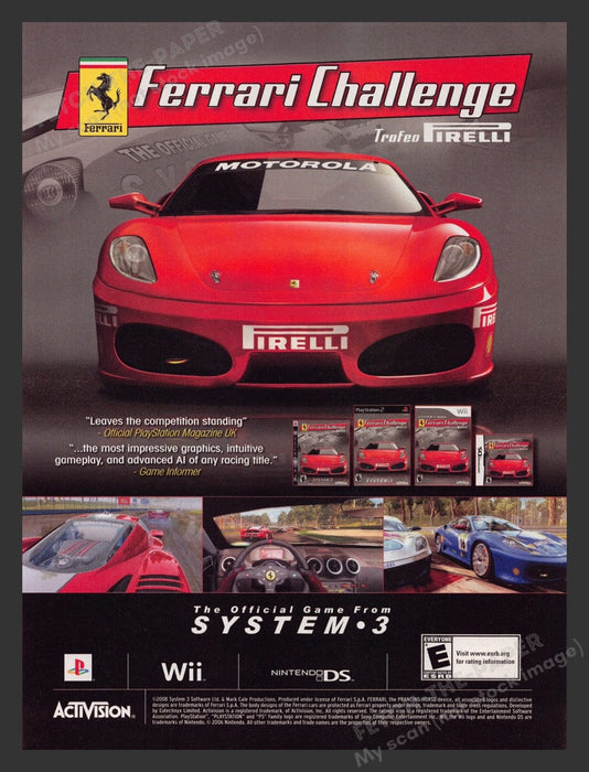 2008 Ferrari Challenge Trafeo Pirelli Video Game Print Advertisement