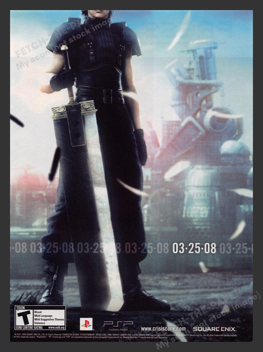 2008 Final Fantasy Buster Sword Video Game Print Advertisement