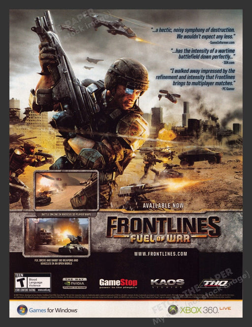 2008 Frontlines: Fuel of War Video Game Print Ad