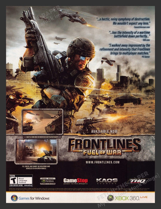 2008 Frontlines: Fuel of War Video Game Print Ad