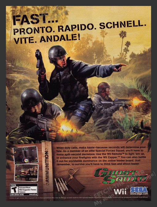 2008 Ghost Squad Video Game Print Advertisement