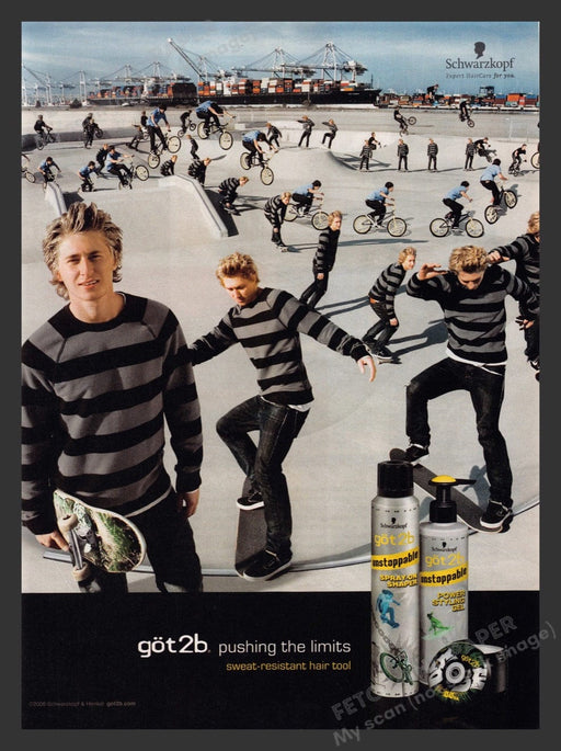 2008 got2b Unstoppable Hair Products Skate Park Video Game Print Advertisement