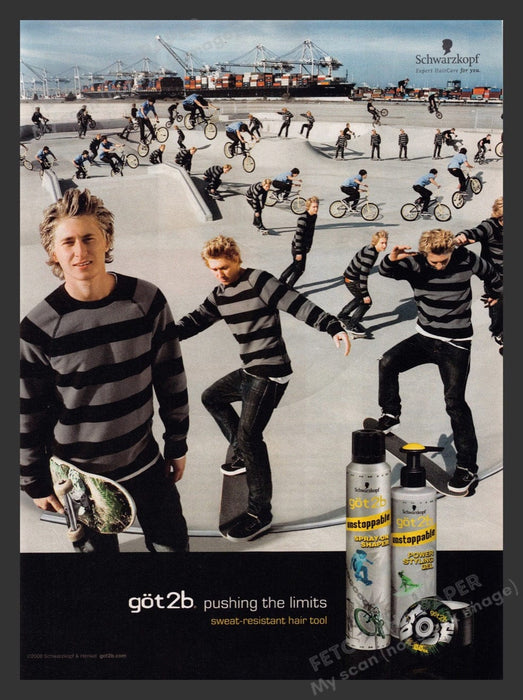2008 got2b Unstoppable Hair Products Skate Park Video Game Print Advertisement