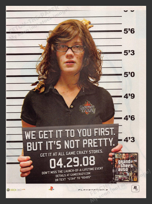 2008 GTO Grand Theft Auto Mugshot Video Game Print Advertisement