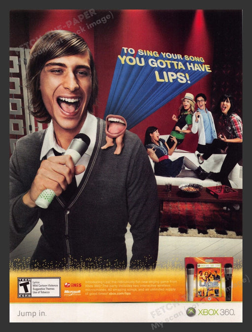 2008 Lips Karaoki Video Game Print Advertisement