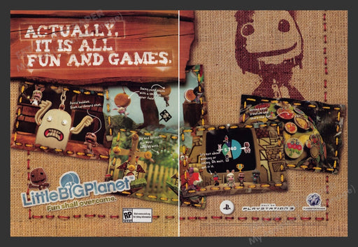2008 Little Big Planet Video Game Print Advertisement (2 pgs)