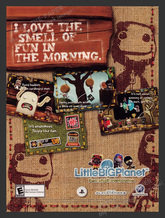 2008 Little Big Planet Video Game Print Advertisement