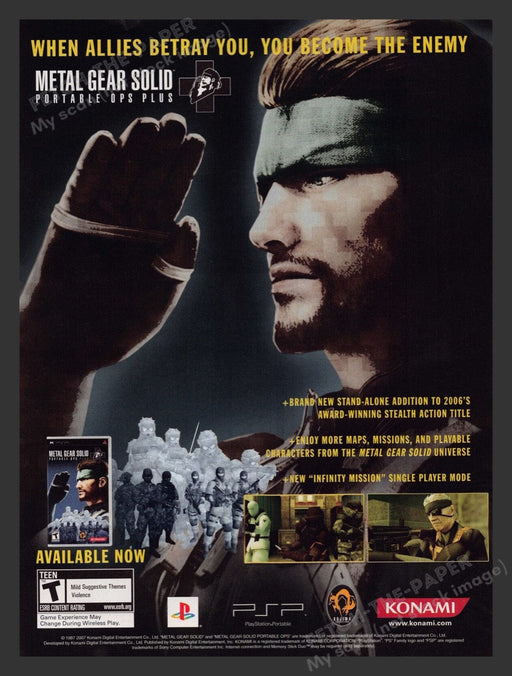2008 Metal Gear Solid: Portable OPS Plus Video Game Print Advertisement