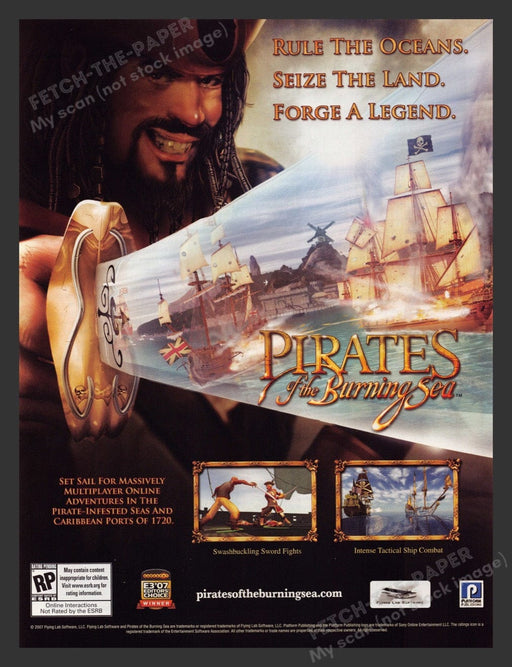 2008 Pirates of the Burning Sea Video Game Print Advertisement