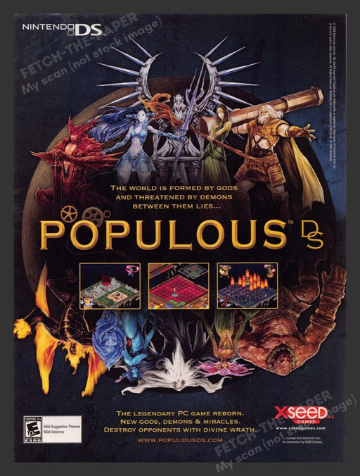 2008 Populous DS Video Game Print Advertisement