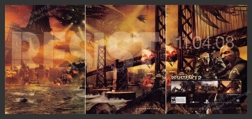 2008 Resistance 2 Video Game Print Advertisement 3 pgs)