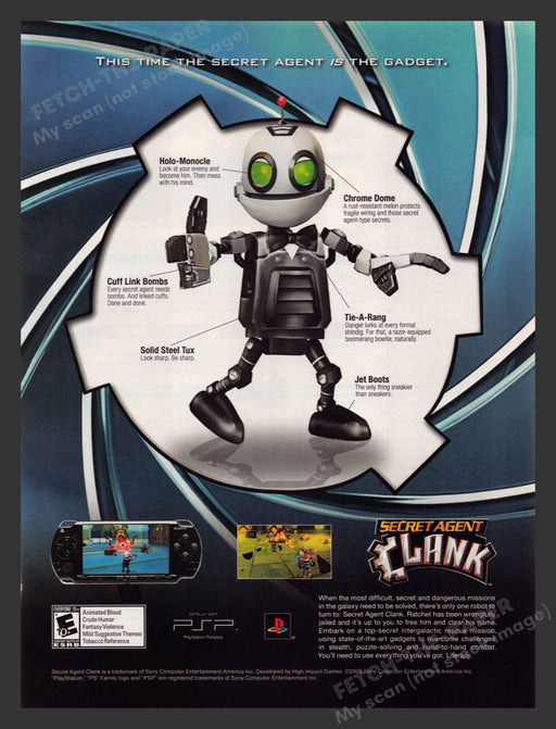 2008 Secret Agent Clank Video Game Print Advertisement