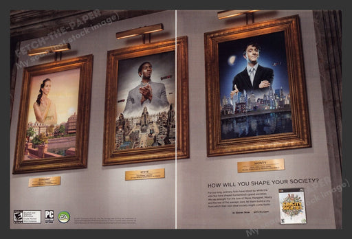 2008 Sim City: Societies Video Game Print Advertisement (2 pgs)