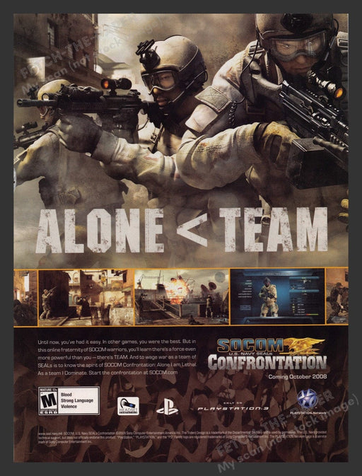 2008 SOCOM U.S. Navy Seals: Confrontation Video Game Print Advertisement