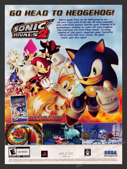 2008 Sonic Rivals 2 Video Game Print Advertisement