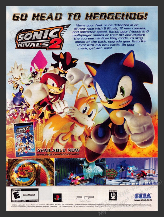 2008 Sonic Rivals 2 Video Game Print Advertisement
